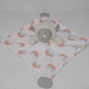 Modern Baby Plush Sheep lamb Rainbows Security Blanket Baby lovey Teether rattle